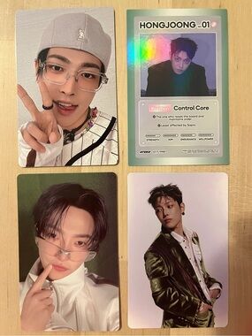 Set of four OFFICIAL Hongjoong of Ateez photocards (set # 2)